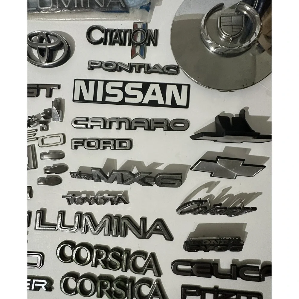 Lot of 40 + Vintage Car Emblems Collection Buick Chevrolet‎ Toyota Camaro Nissan